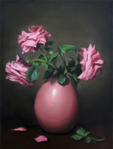 Pink roses in a vase